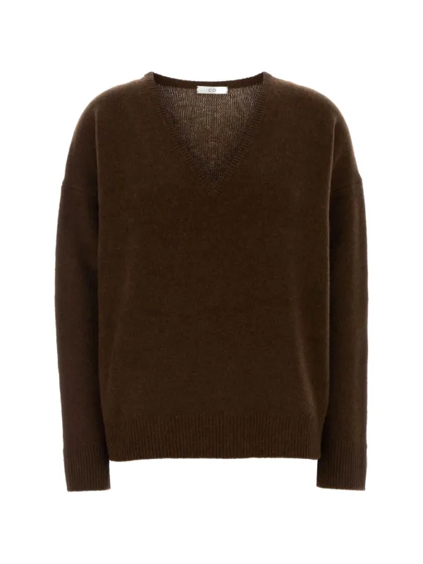 Co V-neck Cashmere Sweater in Brown