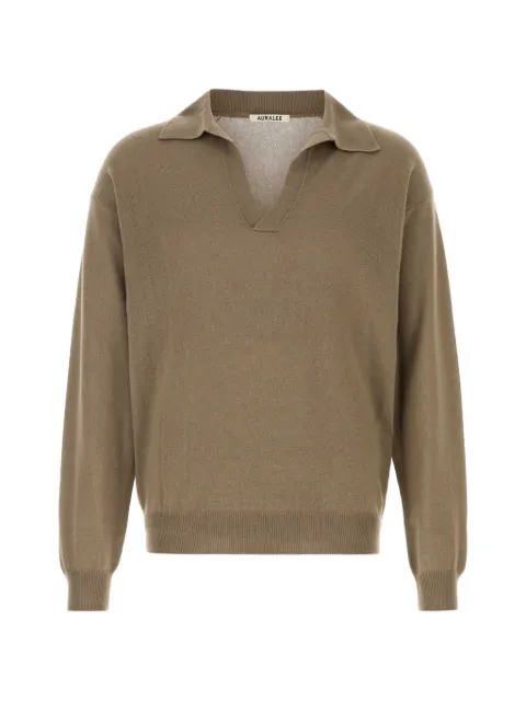 Auralee polo-collar sweater