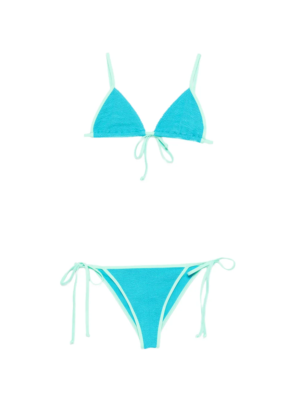 Bond-eye crinkle-effect bikini - Blau