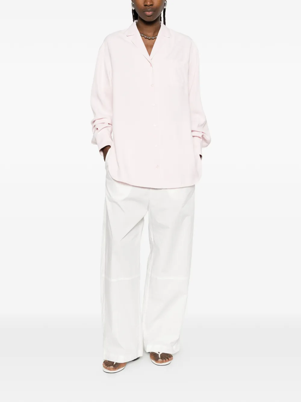 Sportmax Cocco blouse met borstzak en knopen Roze
