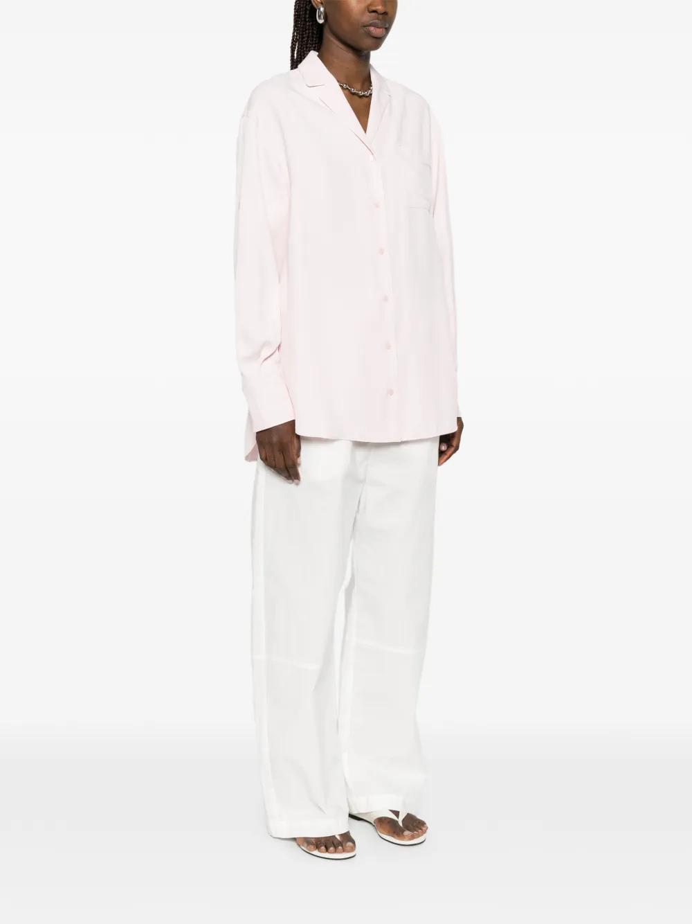 Sportmax Cocco blouse met borstzak en knopen Roze
