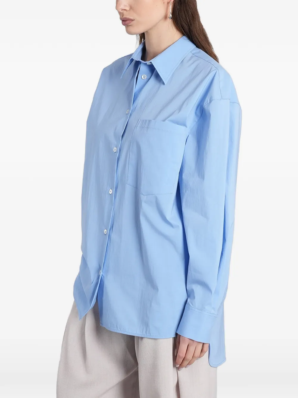 IRO Natacha button-down katoenen blouse met borstzak Blauw