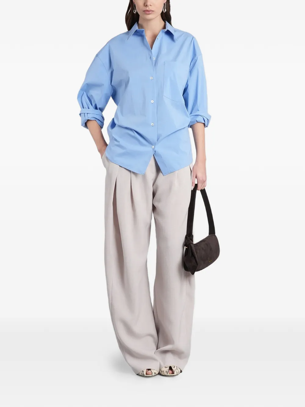 IRO Natacha button-down katoenen blouse met borstzak Blauw