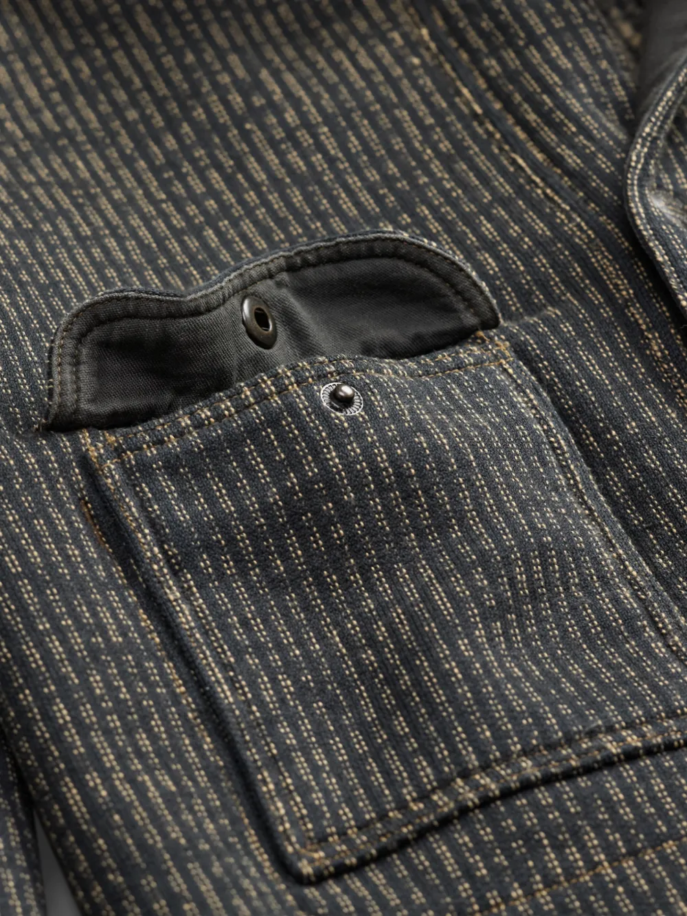 Ralph Lauren RRL Gestreept shirtjack met zak Grijs