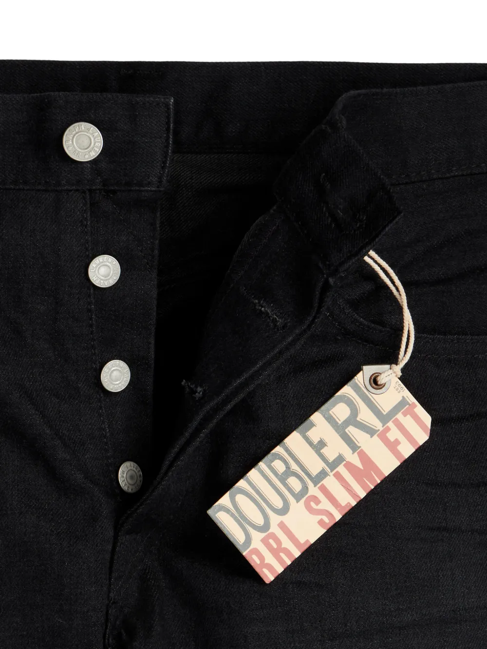 Ralph Lauren RRL skinny jeans met afwerking Zwart