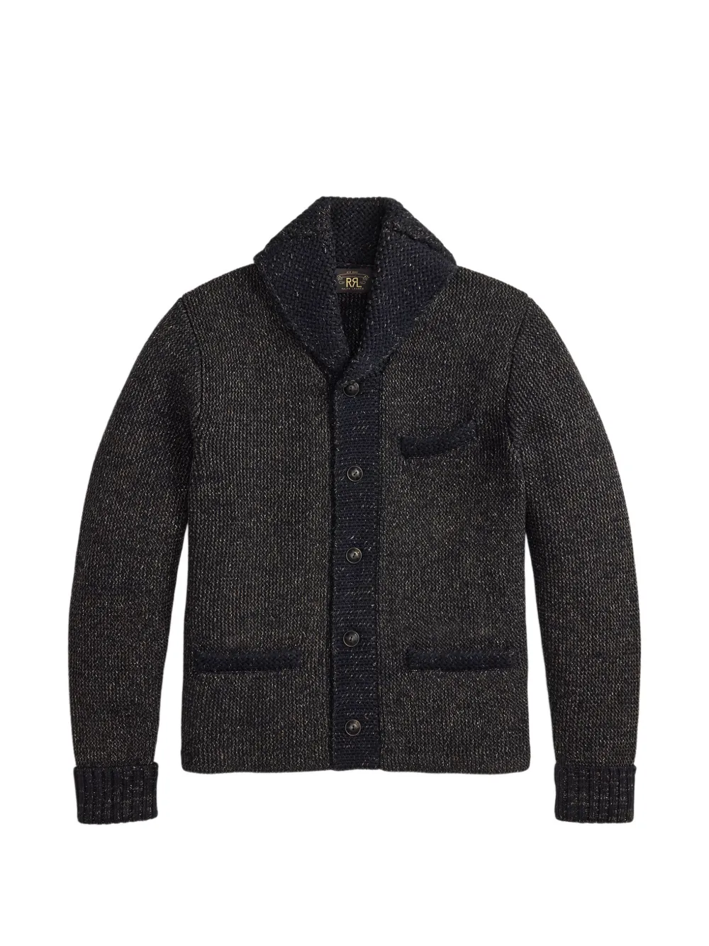 Ralph Lauren RRL shawl-lapel waffle-knit cardigan | Blue | Image 1