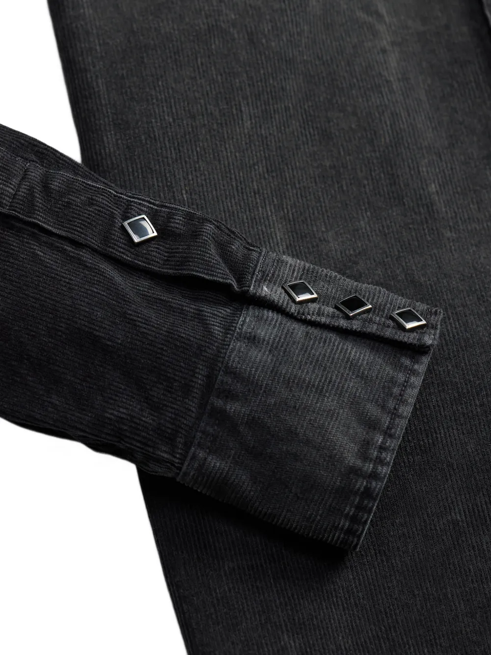 Ralph Lauren RRL Ribfluwelen Western gestikt yoke overhemd Zwart