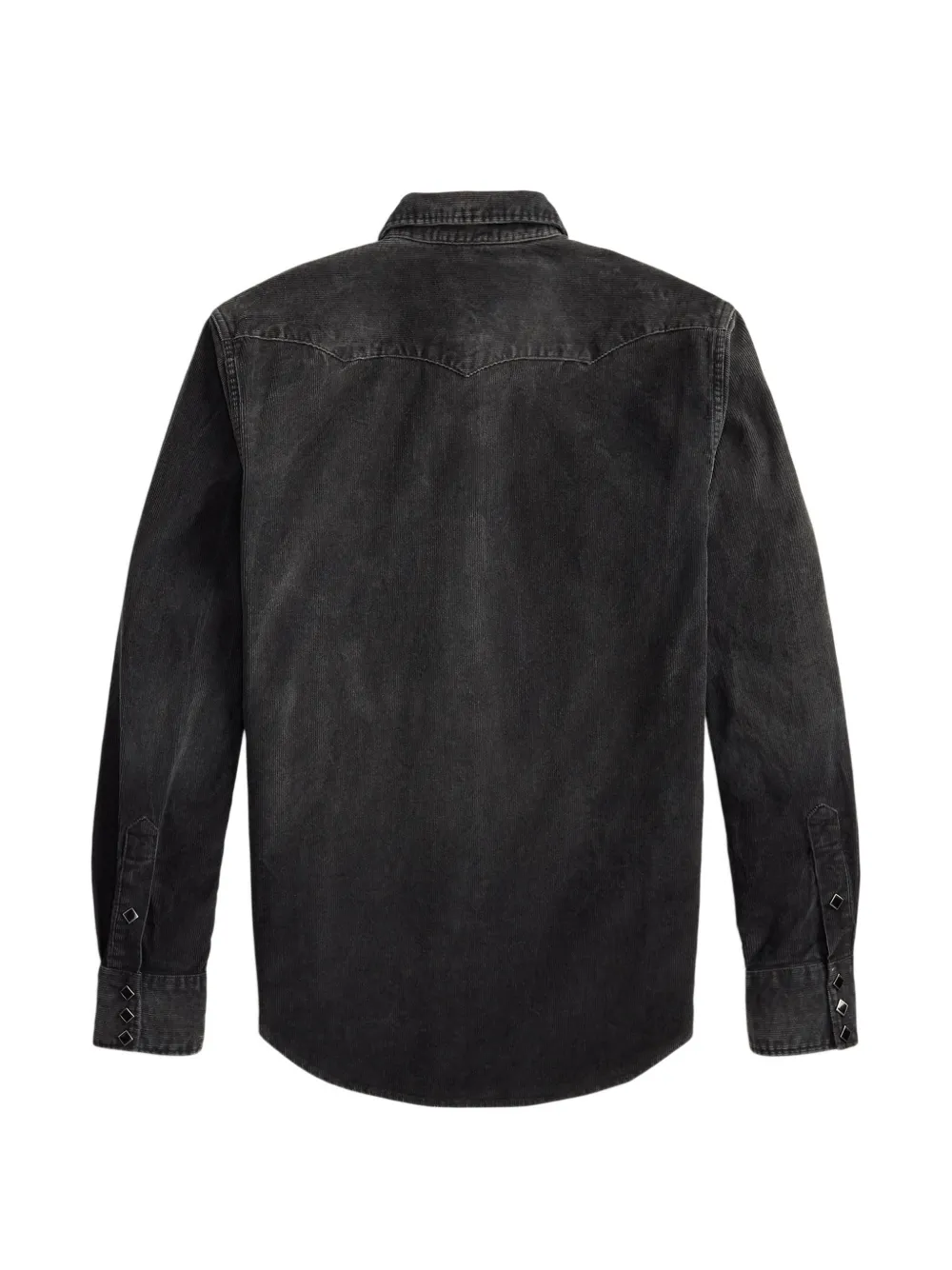 Ralph Lauren RRL Ribfluwelen Western gestikt yoke overhemd Zwart