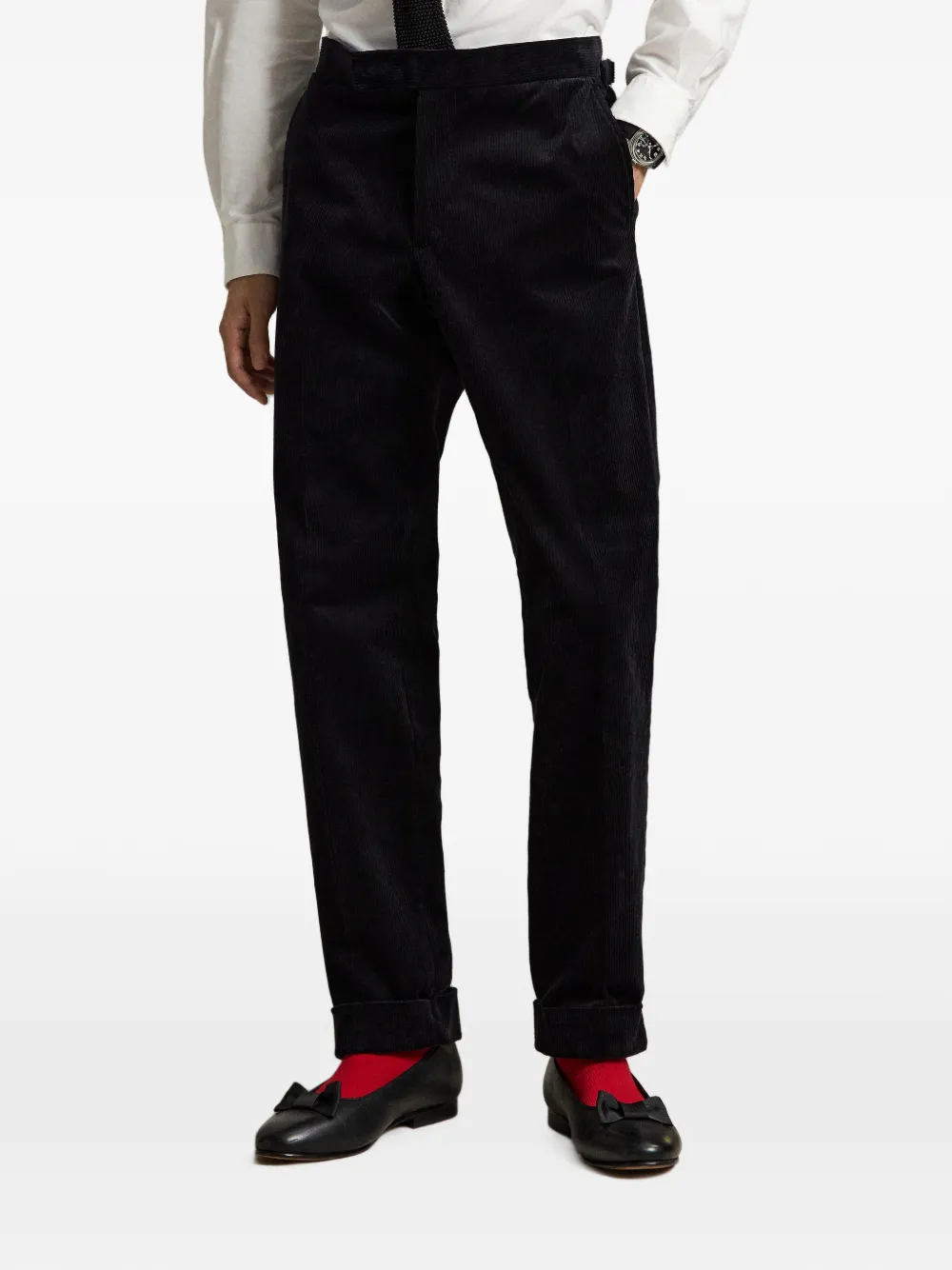 Polo Ralph Lauren Ribfluwelen stretch pantalon Zwart