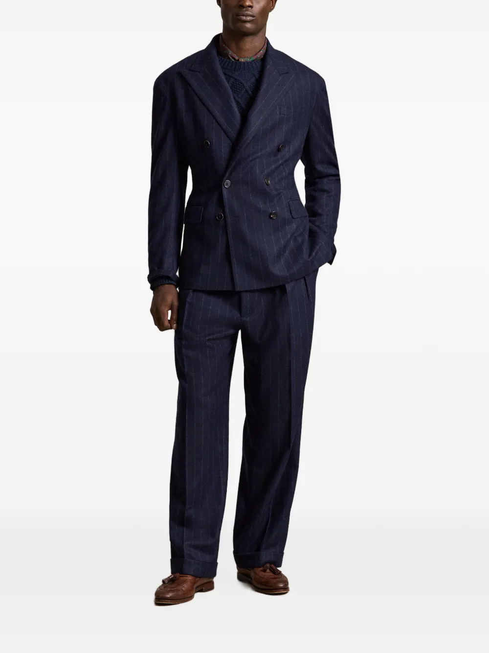Polo Ralph Lauren Completo Heyworth in flanella gessata - Blu