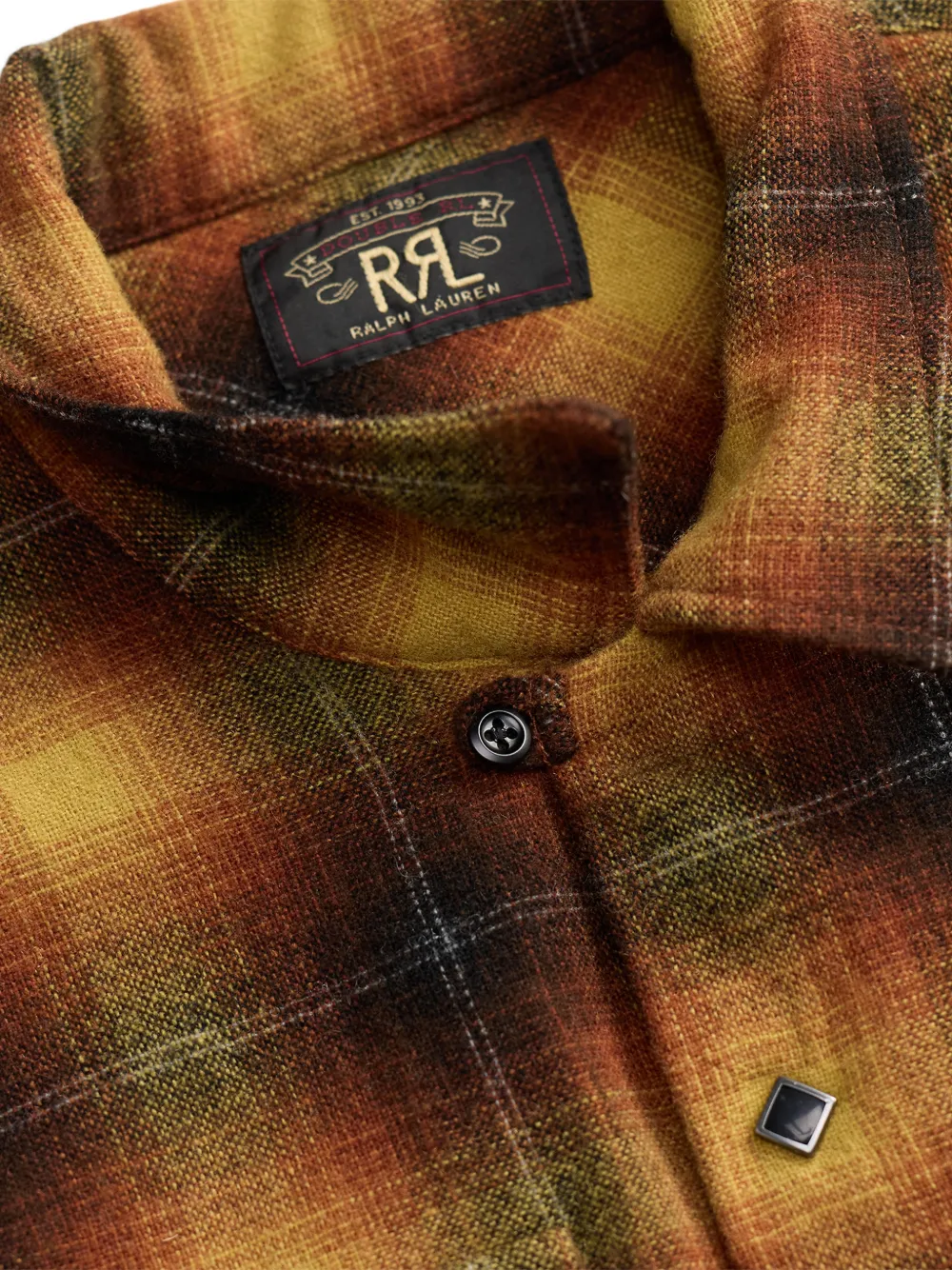 Ralph Lauren RRL Geruite overhemd met knoop Geel