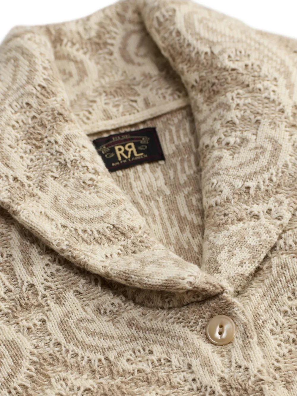 Ralph Lauren RRL Vest met patroon en knoop Beige