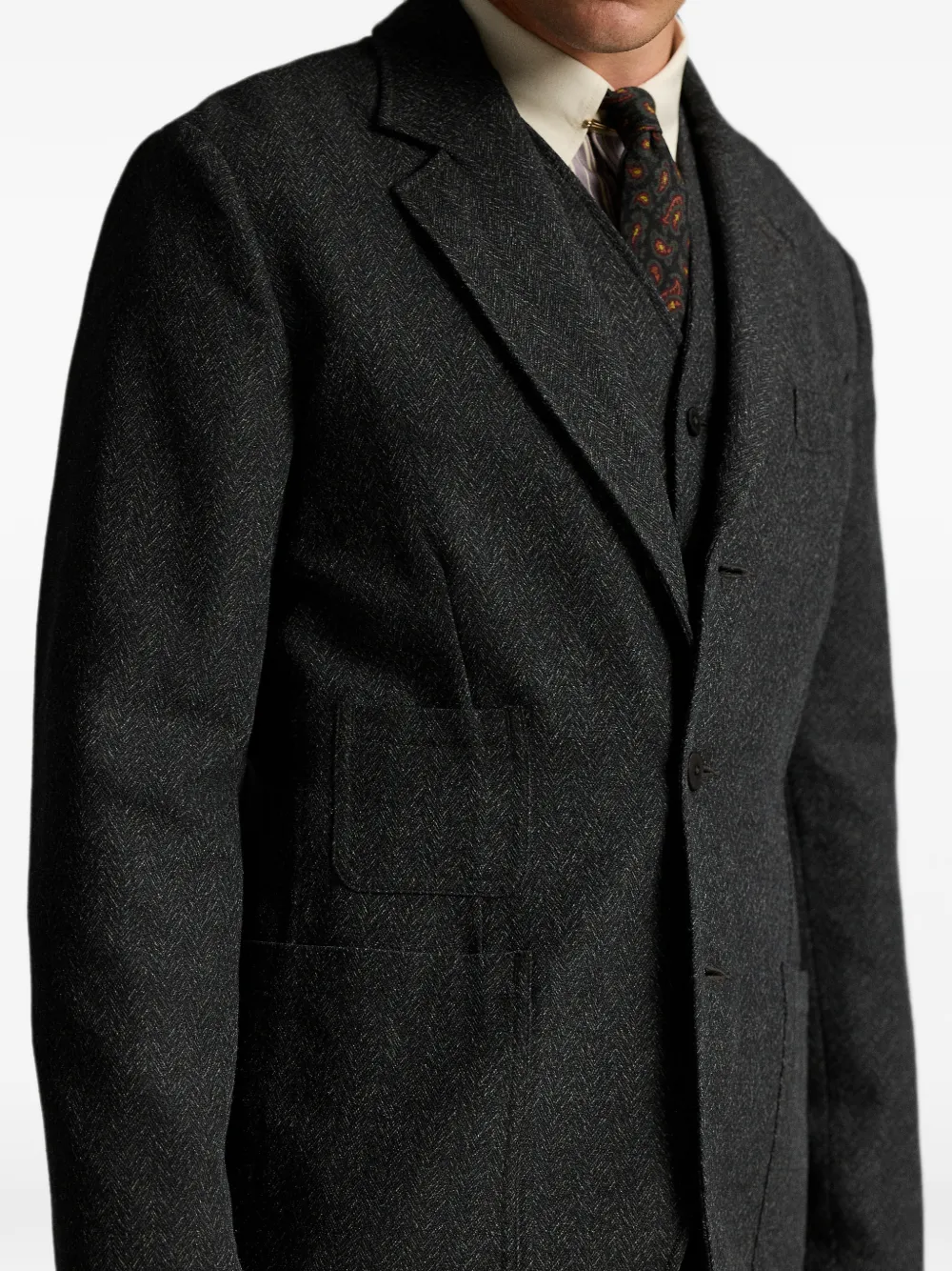 Ralph Lauren RRL Blazer met visgraatpatroon Grijs