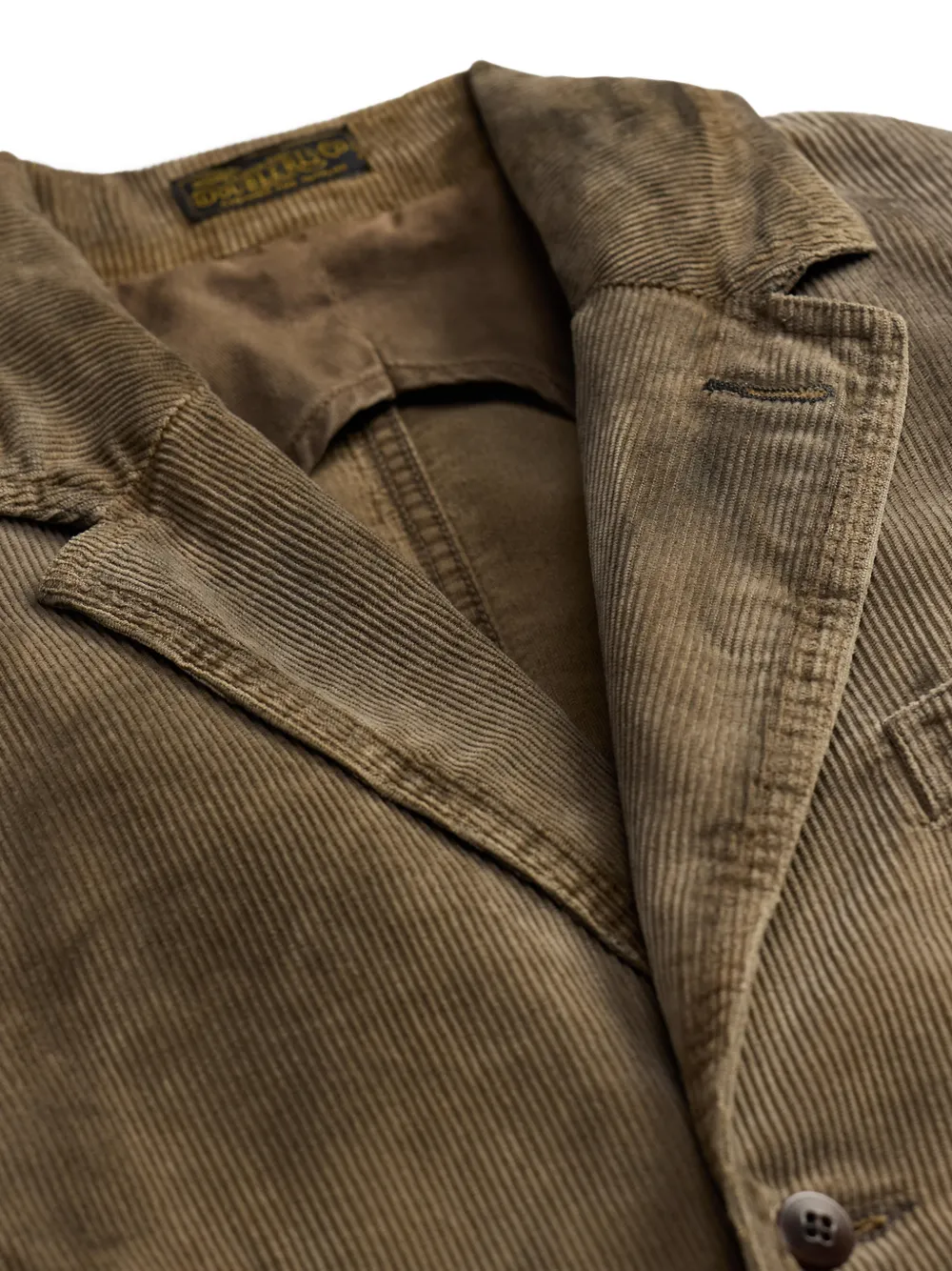 Ralph Lauren RRL Ribfluwelen jack met elleboogpatch Bruin