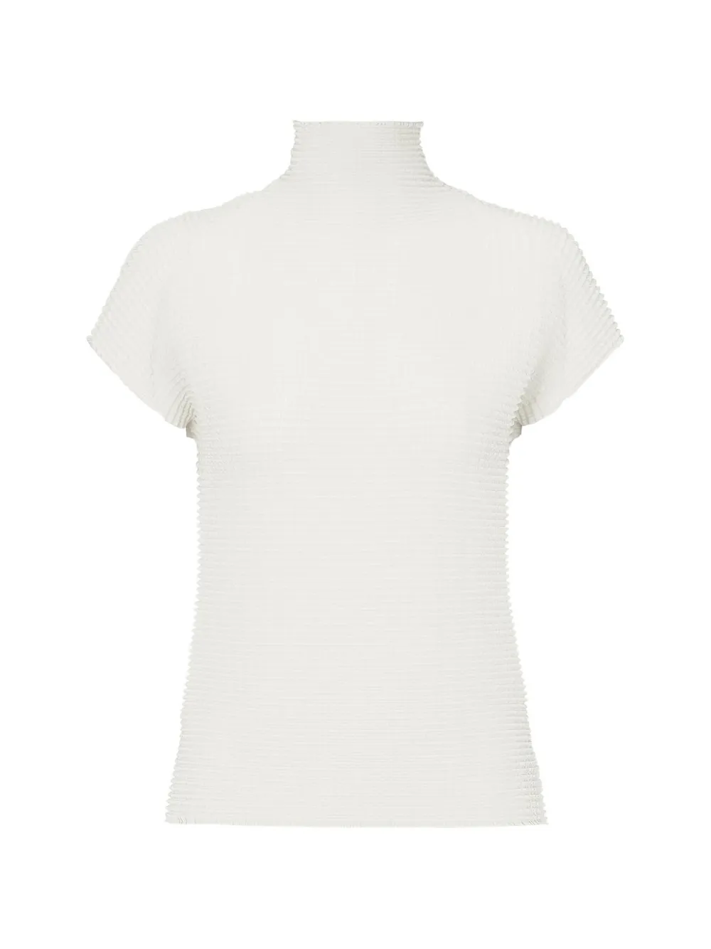 Issey Miyake pleated roll-neck top - Bianco