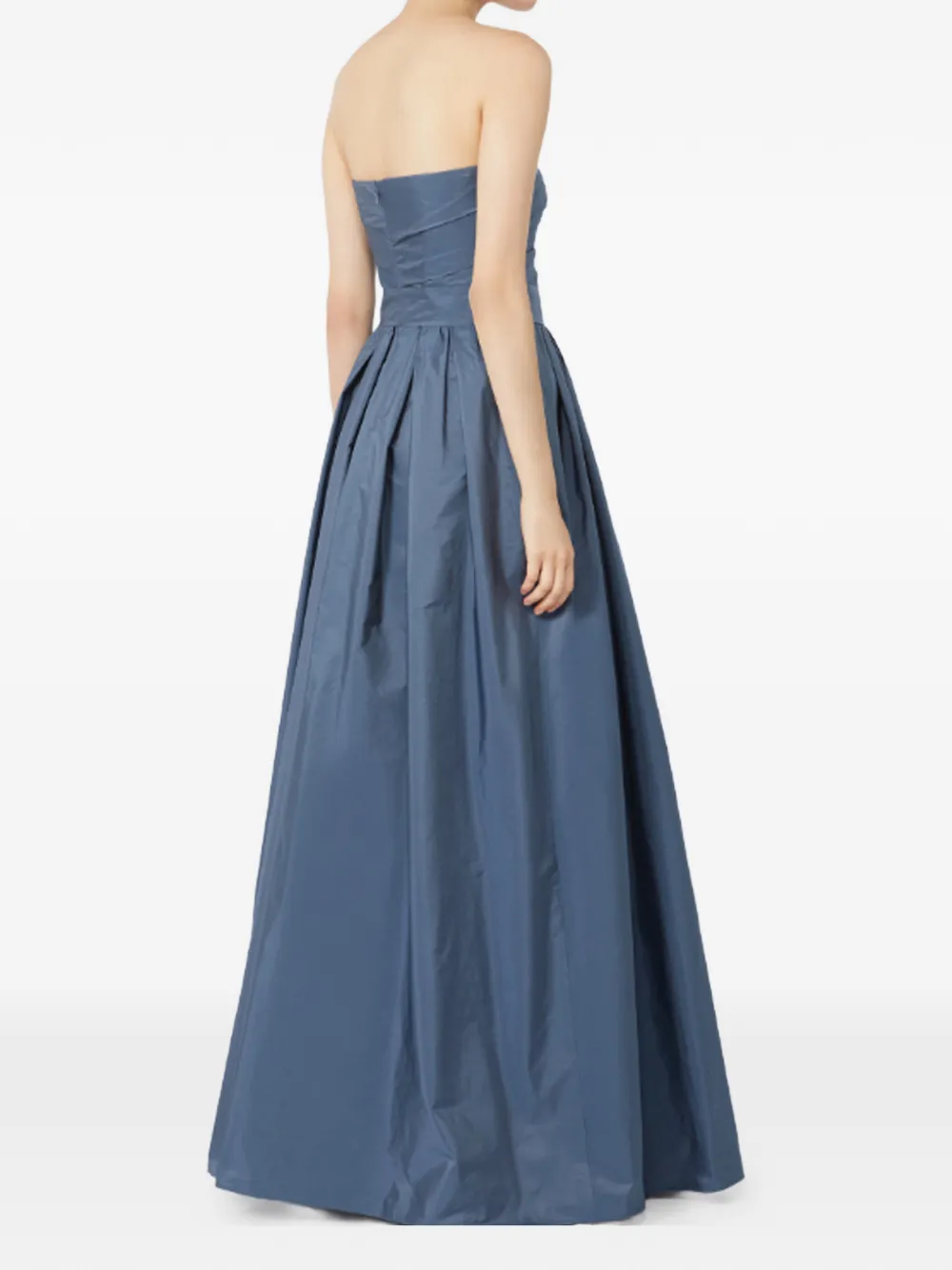  Max Mara Quinoa Strapless Belted Maxi Dress - Blue 