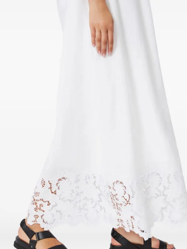 Max Mara Cena Strapless Lace Dress - White