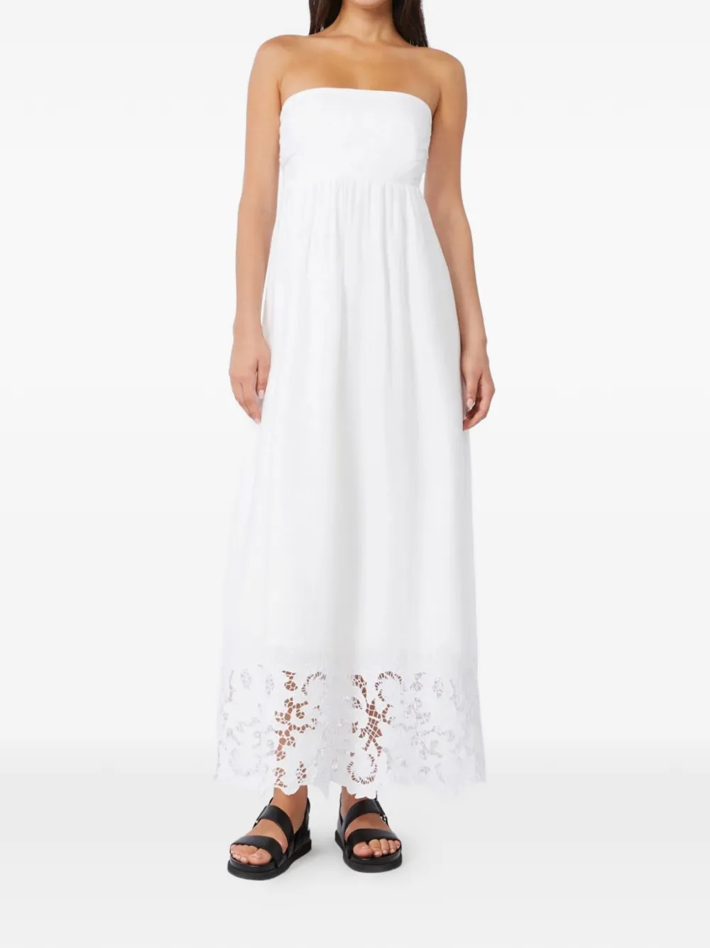  Max Mara Cena Strapless Lace Dress - White 