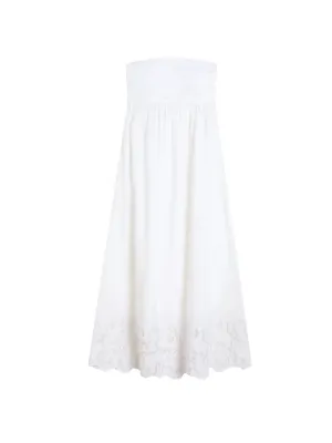 Rhode Karima Linen Midi Dress | White | FARFETCH