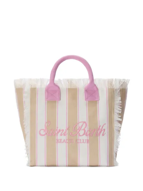 MC2 Saint Barth Vanity striped fringed tote bag