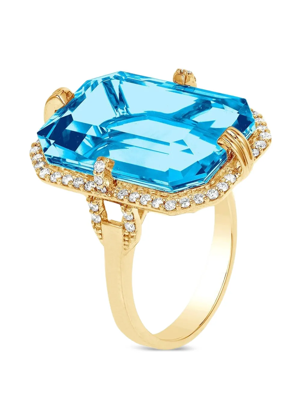 Goshwara blue topaz diamond ring - Oro