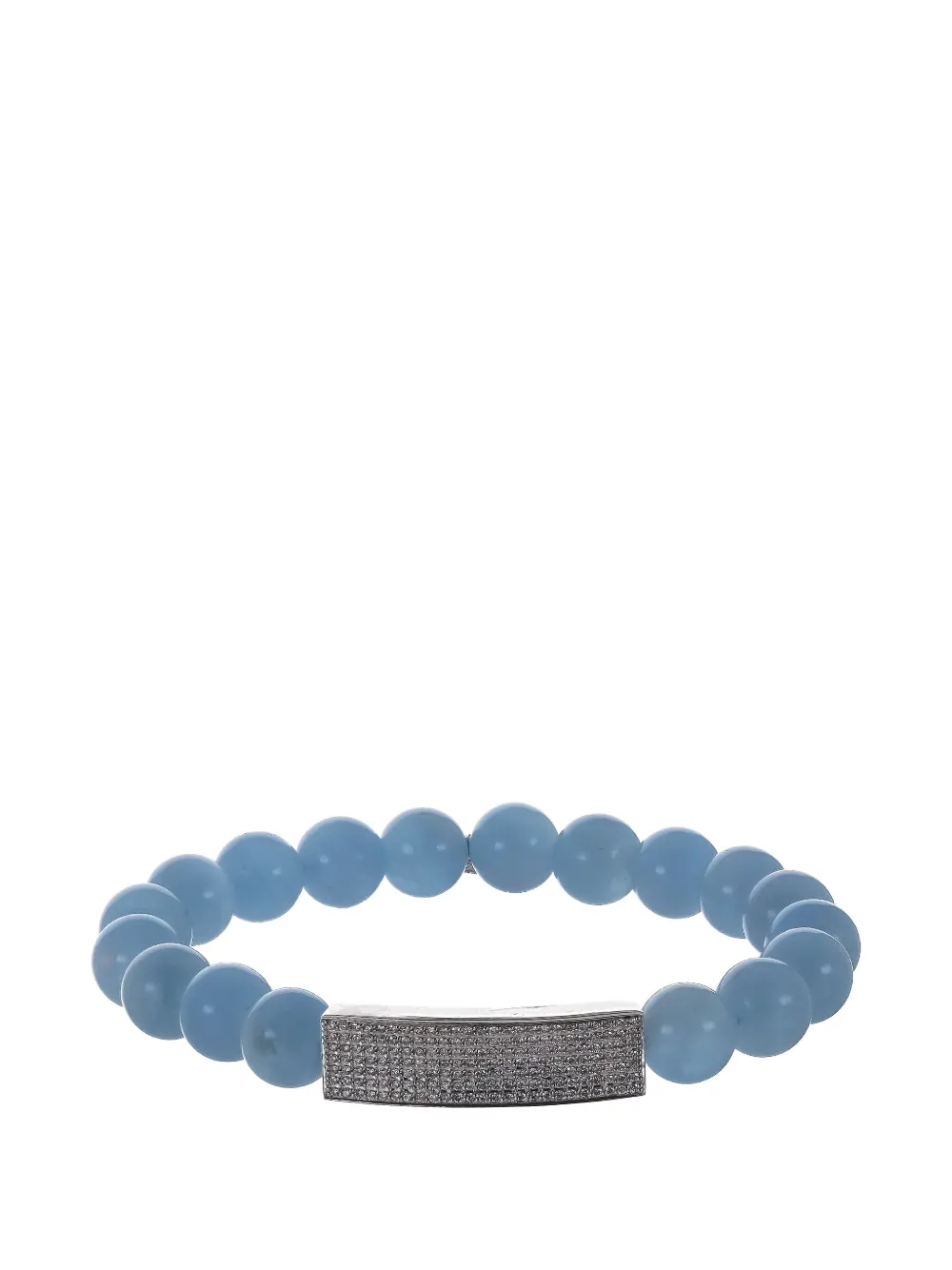 Sydney Evan smal ID Bar aquamarine and diamond bracelet - Argento