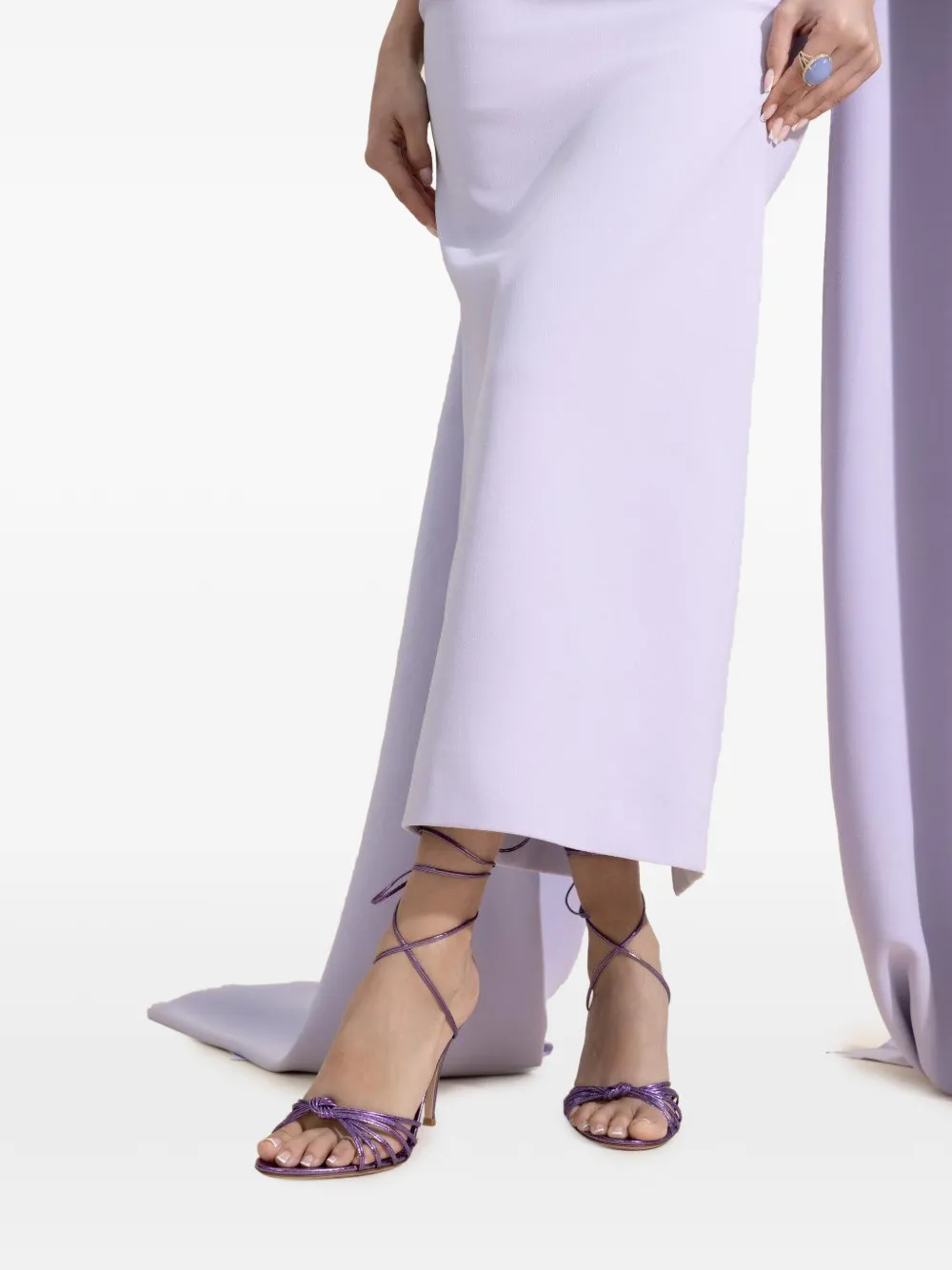 Gianvito Rossi Malé self-tie sandal Paars