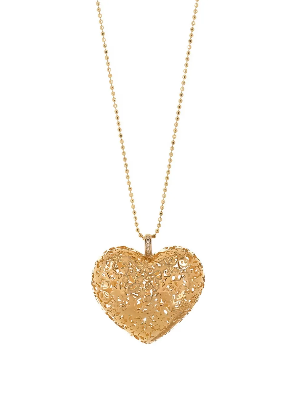 Sydney Evan extra-large Puffy Heart Icon diamond necklace - Oro