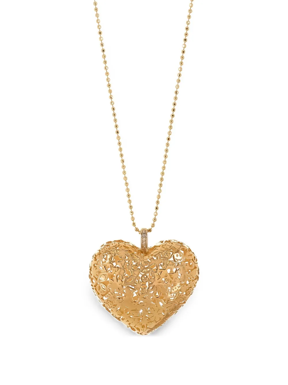 Sydney Evan extra-large Puffy Heart Icon diamond necklace - Oro