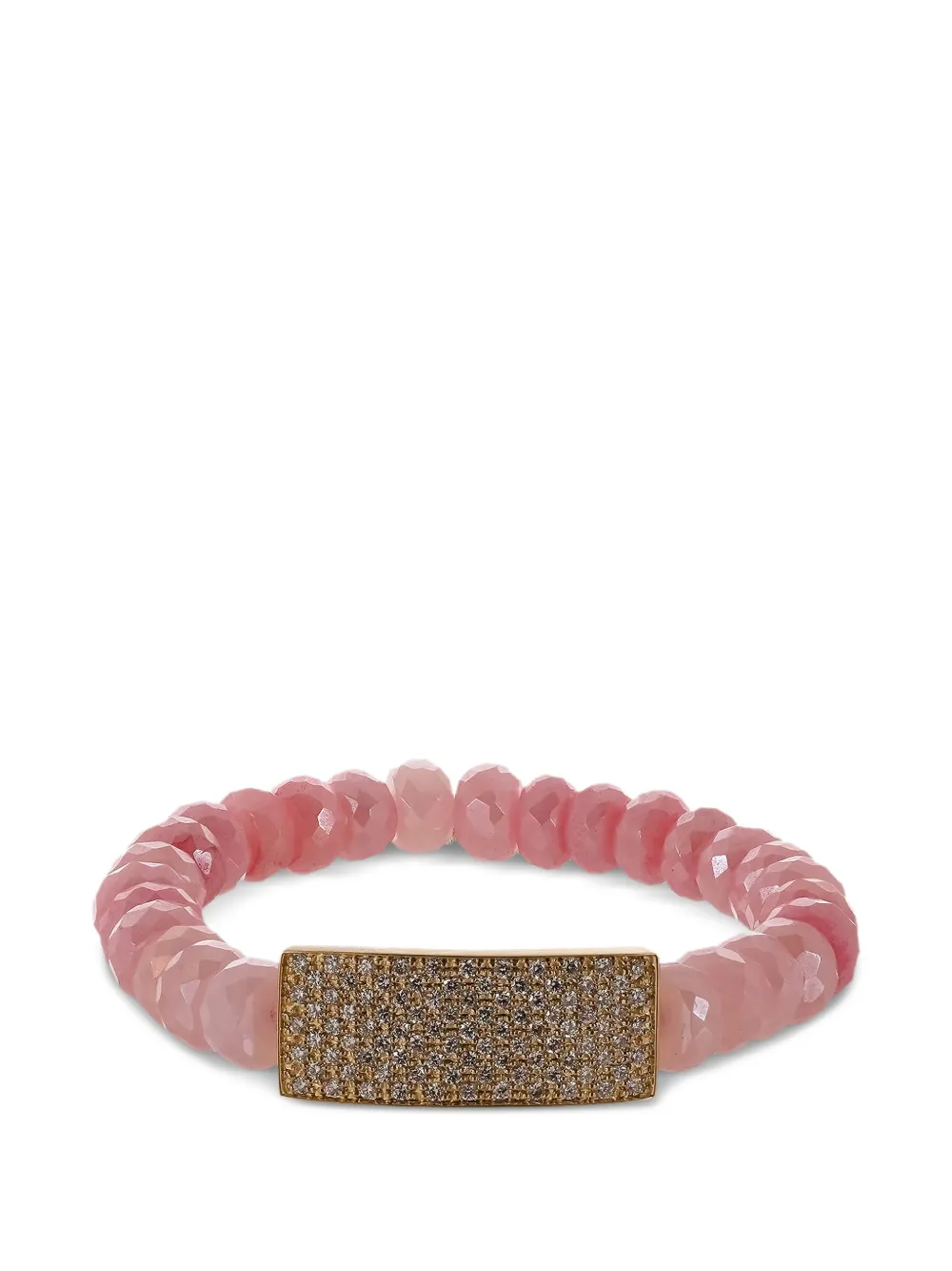 Sydney Evan ID Bar pink opal and diamond bracelet - Oro