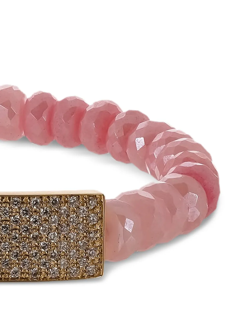  Sydney Evan Bracelet Id Bar Serti D'opale Et De Diamants - Or 