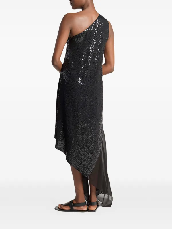 michael kors one shoulder dress black Michael Kors One-shoulder Mini Dress