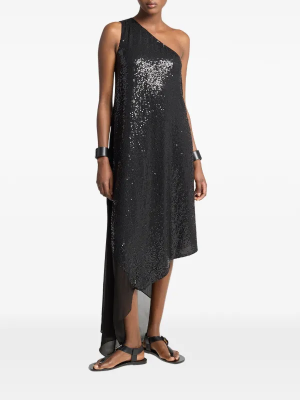 michael kors one shoulder dress Sequined Stretch Tulle One-Shoulder Gown in MERLOT - Sale