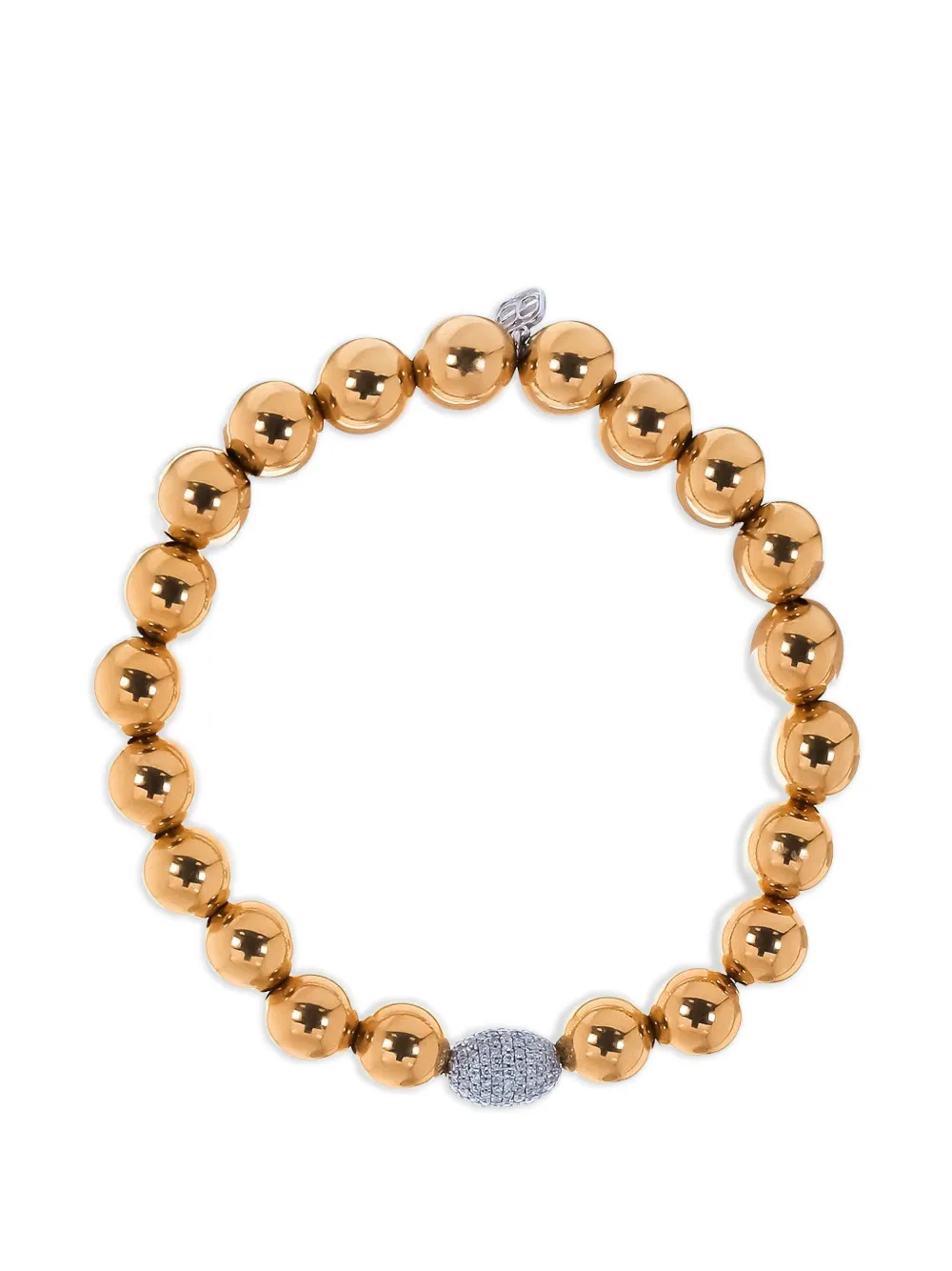 Sydney Evan medium oval beaded diamond bracelet - Oro