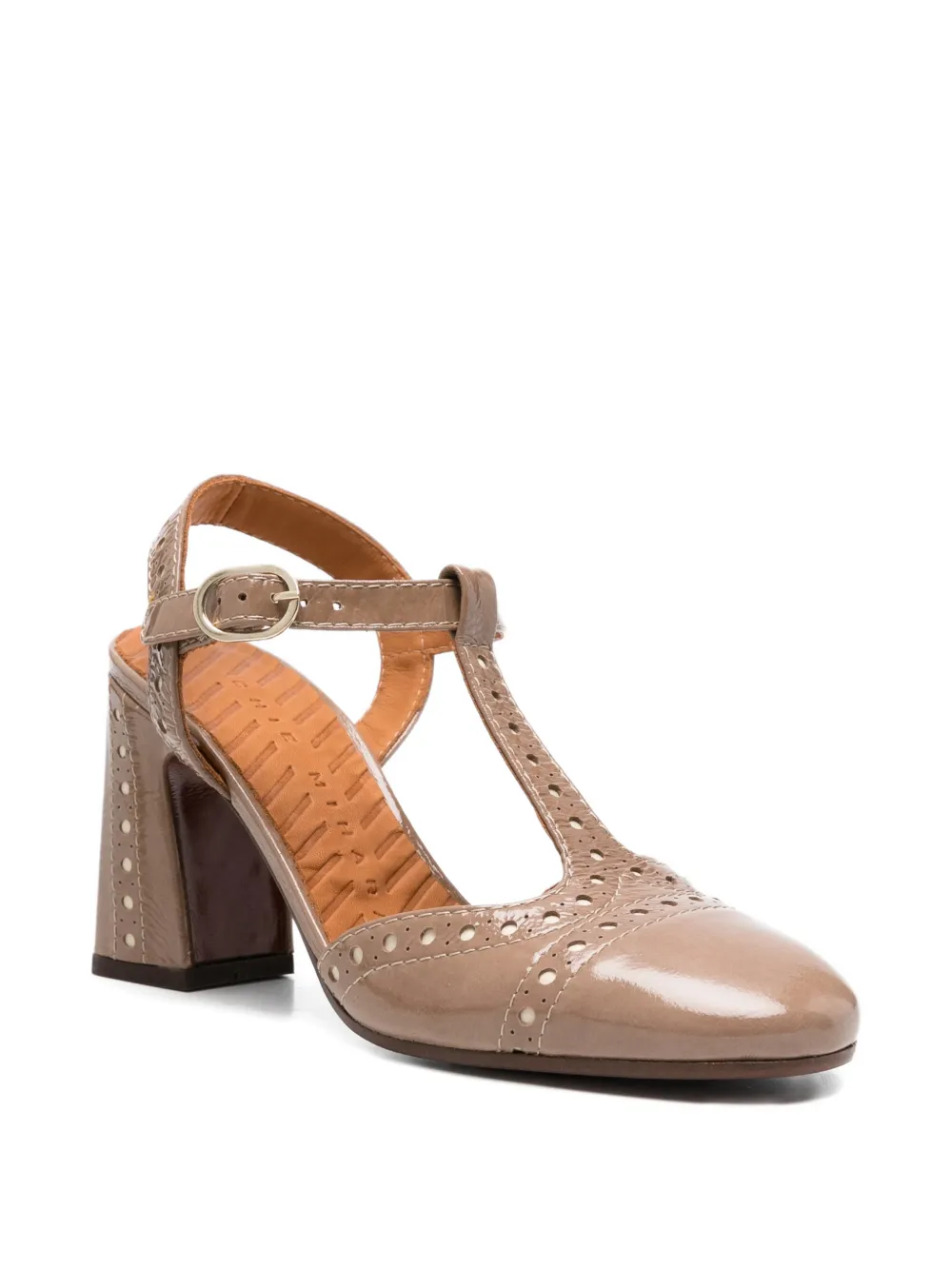 Chie Mihara Mira perforated T-bar pumps Beige