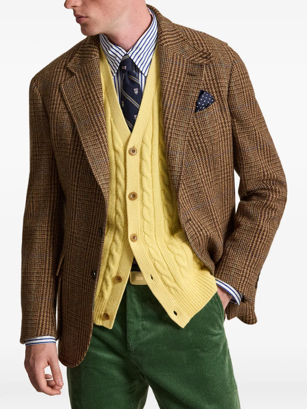 Polo Ralph Lauren The RL67 Glen geruit tweed jack Bruin