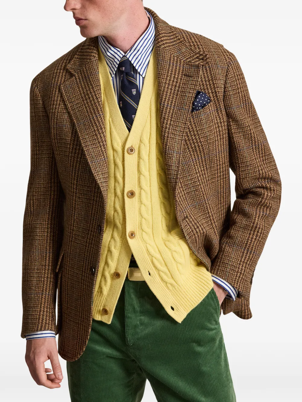 Polo Ralph Lauren The RL67 Glen geruit tweed jack Bruin