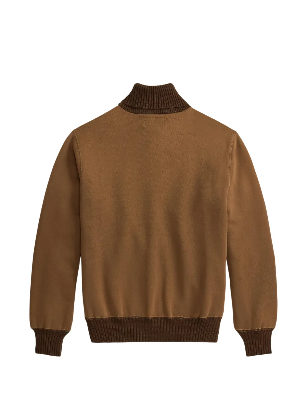 Ralph Lauren RRL Sweater met geribbelde kraag en knoop Bruin