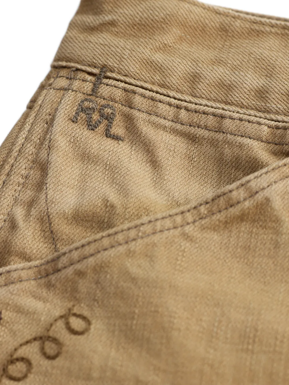 Ralph Lauren RRL Broek met geborduurde bloemen Beige