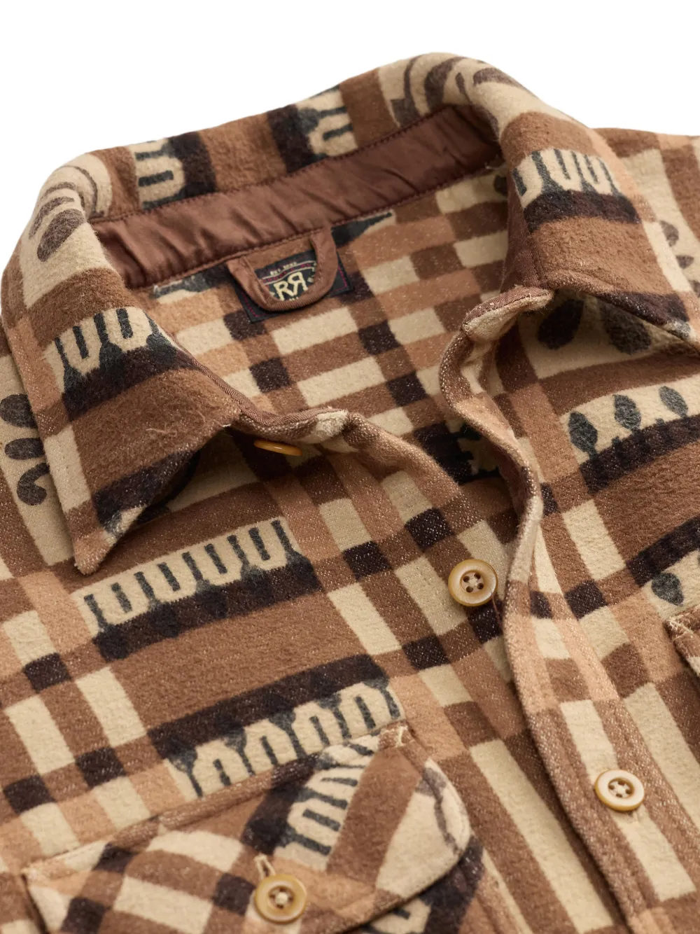 Ralph Lauren RRL Geruite blouse met patroon Beige