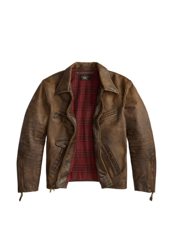 Ralph Lauren RRL Zip Leather Jacket | Brown | FARFETCH