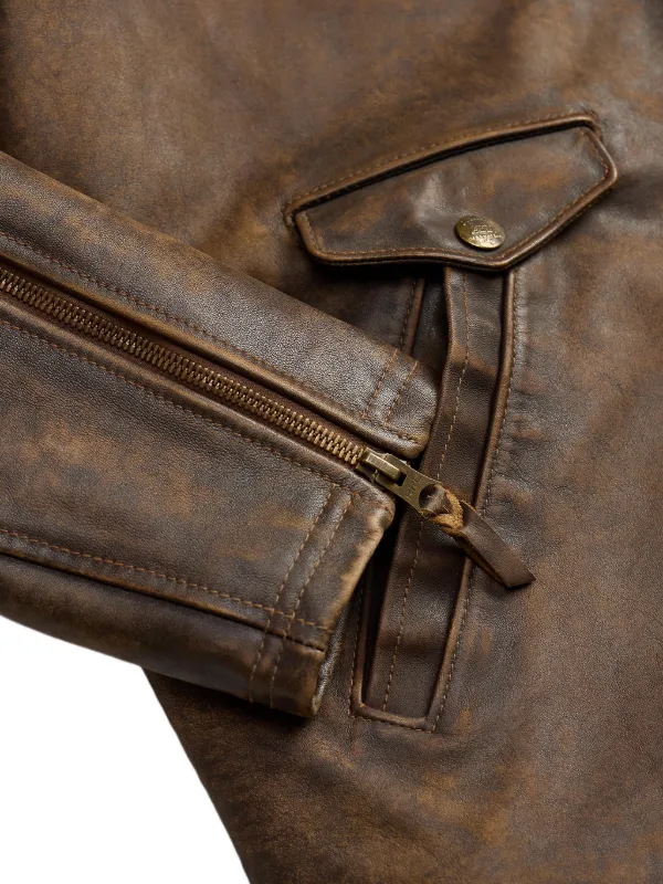 Ralph Lauren RRL Zip Leather Jacket | Brown | FARFETCH