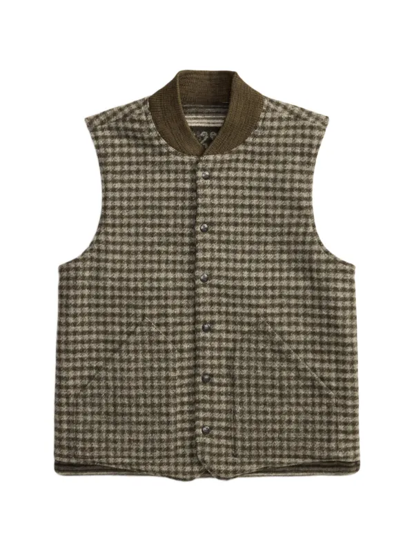 Ralph Lauren RRL Reversible houndstooth-jacquard Vest | Green