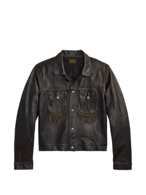 Ralph Lauren RRL fringe-trimmed distressed-leather jacket