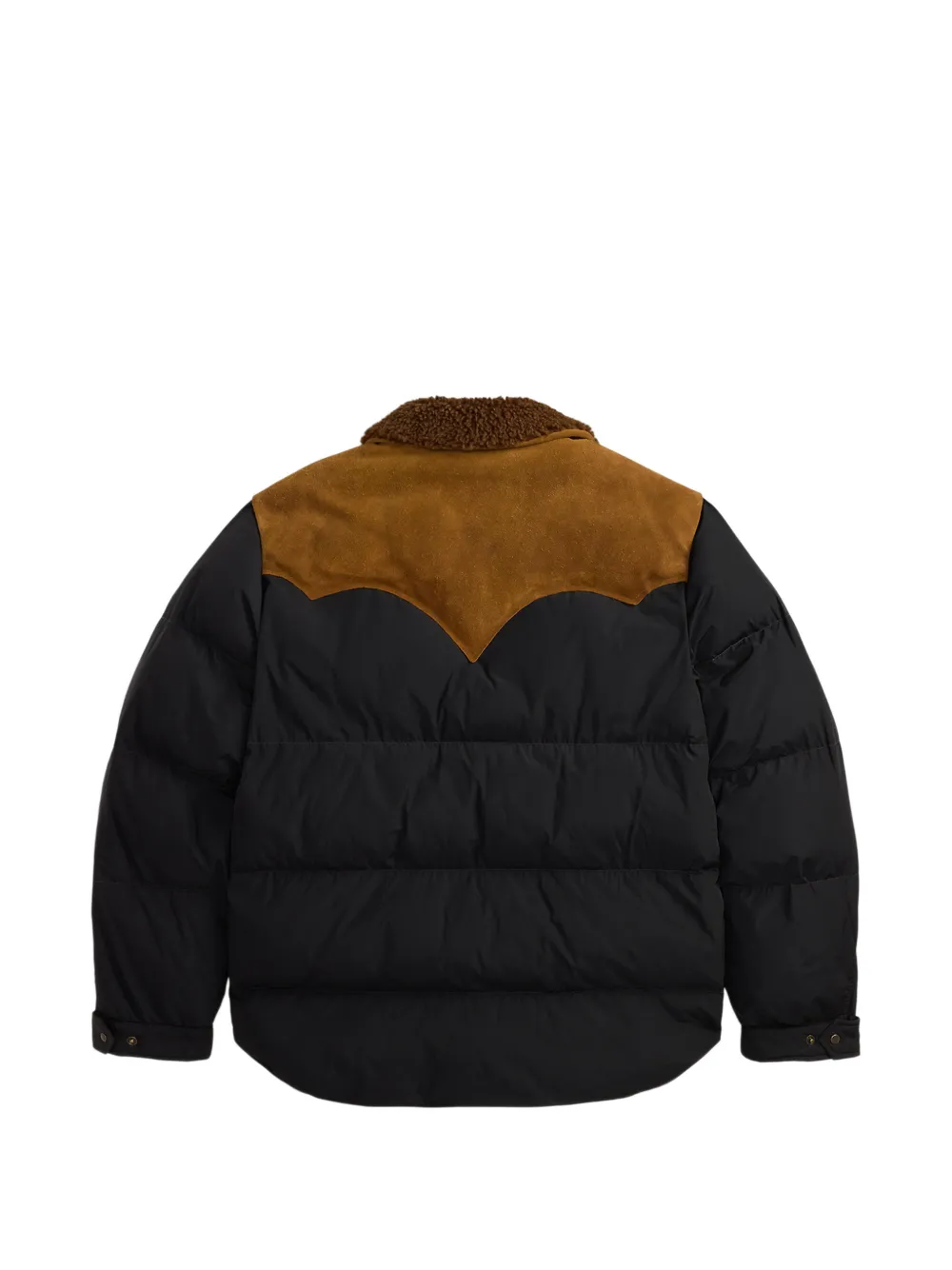 Ralph Lauren RRL Gewatteerd jack met lammy kraag Zwart
