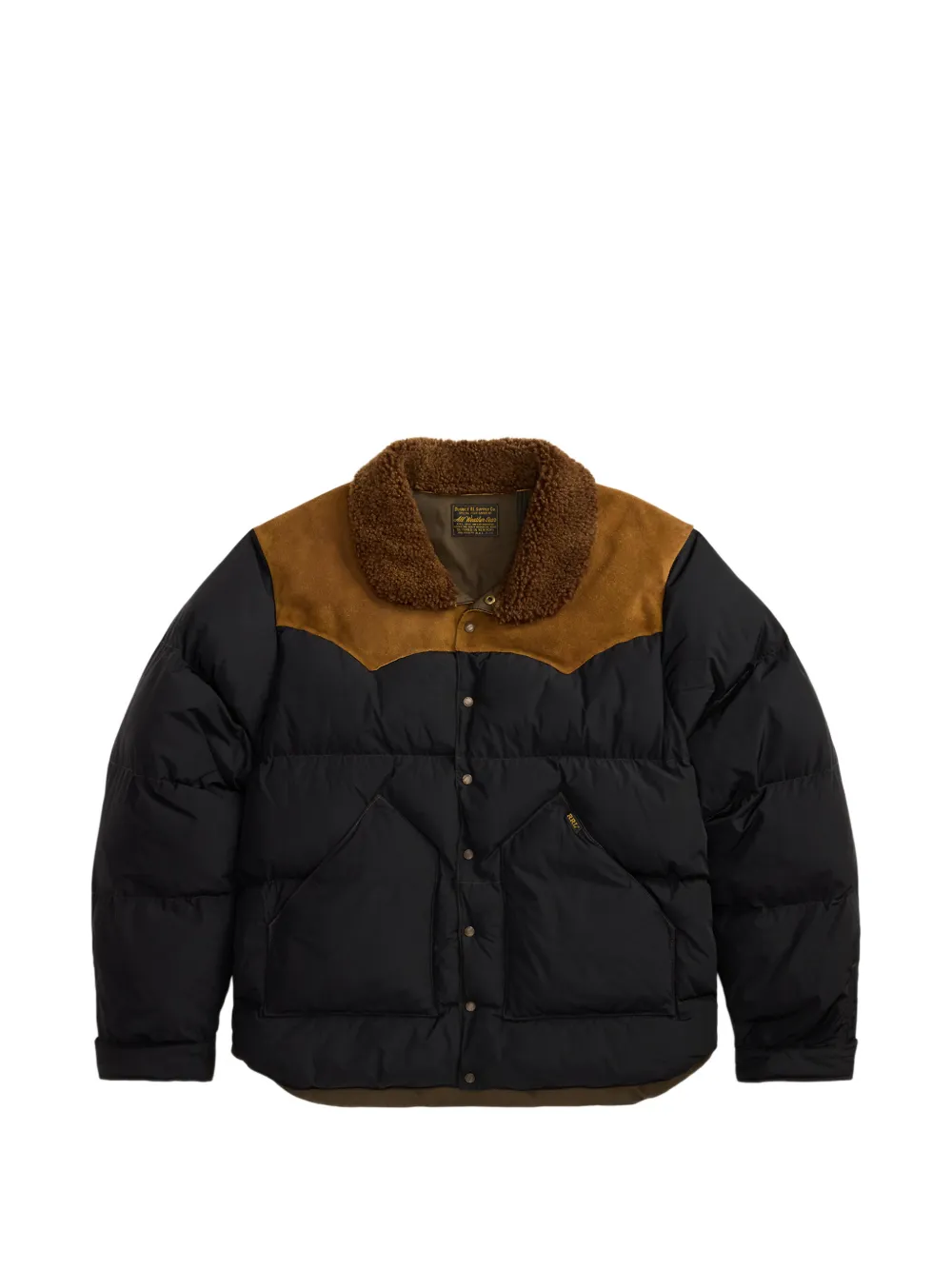 Ralph Lauren RRL Giacca imbottita con colletto in shearling - Nero
