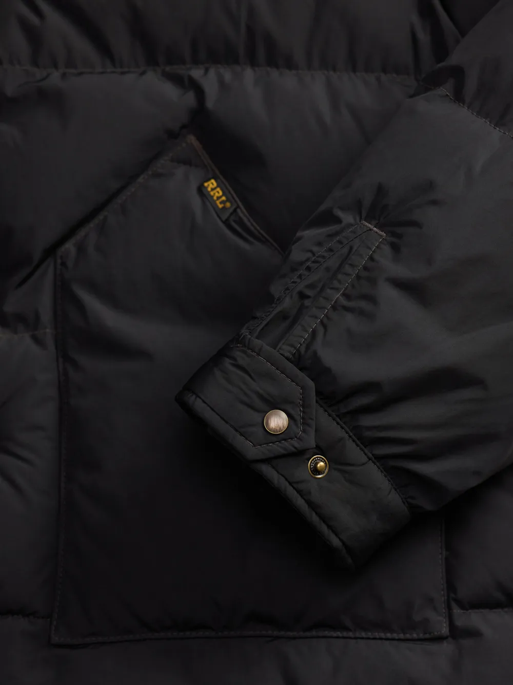 Ralph Lauren RRL Gewatteerd jack met lammy kraag Zwart