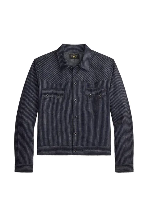 Ralph Lauren RRL striped-pattern Western-style stitched yoke jacket