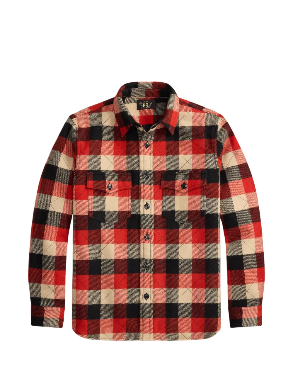 Rrl Check-pattern Shirt In Red