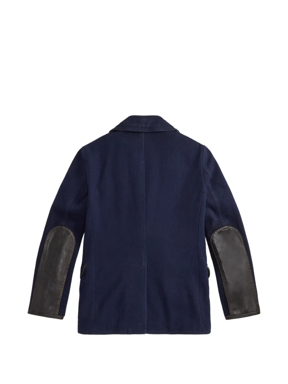 Ralph Lauren RRL Jas met dubbele rij knopen en leren afwerking Blauw